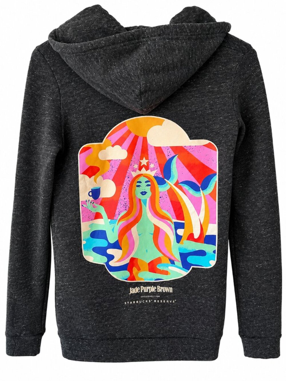 Starbucks Reserve Jade Purple Brown Artist Collaboration Zip-Up Hoodie XS